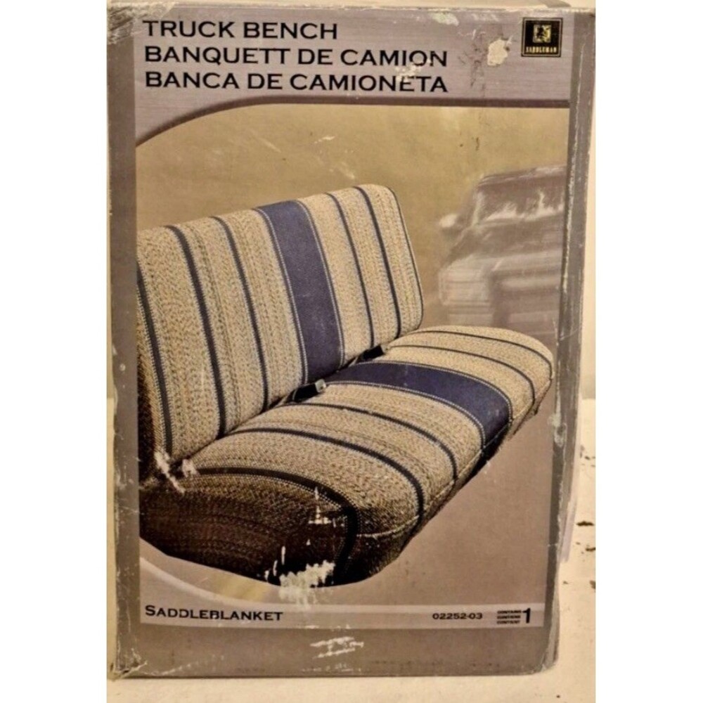 Vintage Saddleman Rugged Saddle Blanket Truck Bench Seat Cover- Blue 02252-03